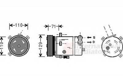 VAN WEZEL 3700k276 -  Компрессор, кондиционер